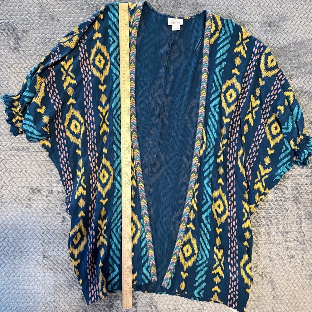Ariat Ella Kimono Open 3/4 Sleeve Western/Aztec Pattern Size L/XL - Picture 13 of 14